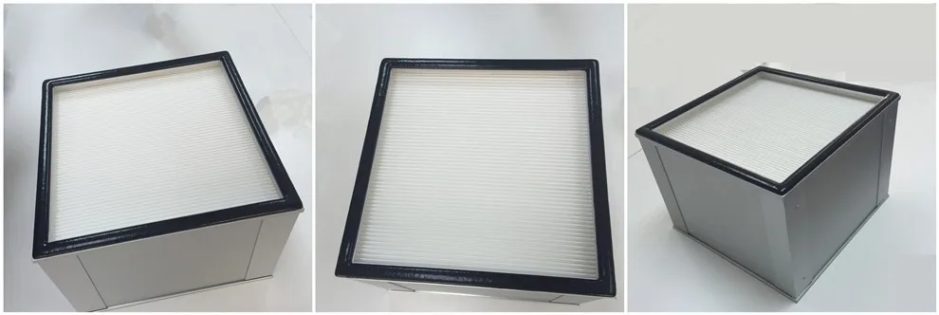 Close-up of industrial filter system