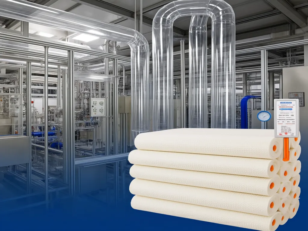 Polyester felt filter bags in industrial setting