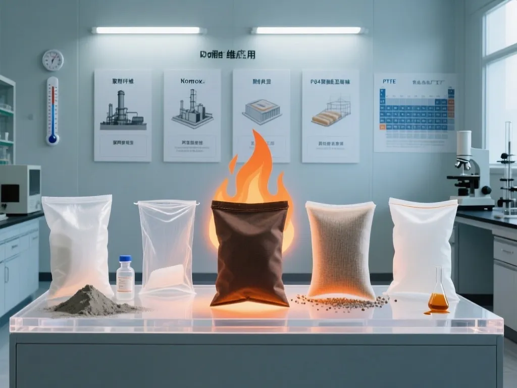 Material testing for custom size filter bags in laboratory setting.