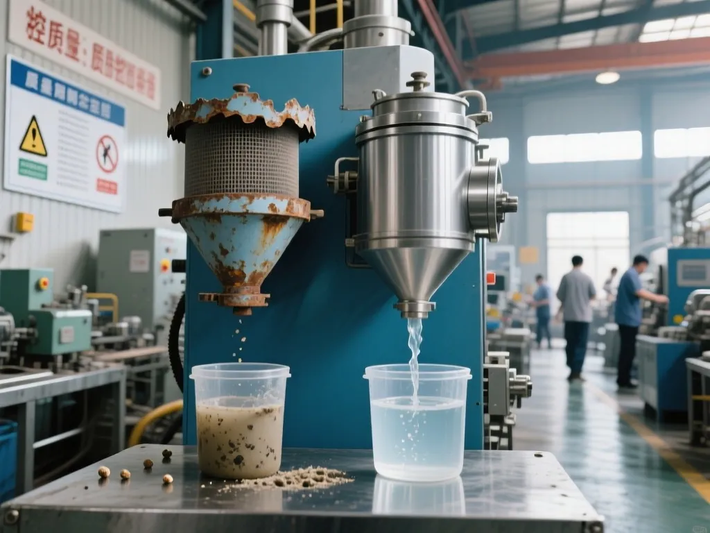 Testing the efficiency of industrial filters with particulate matter and liquid output.
