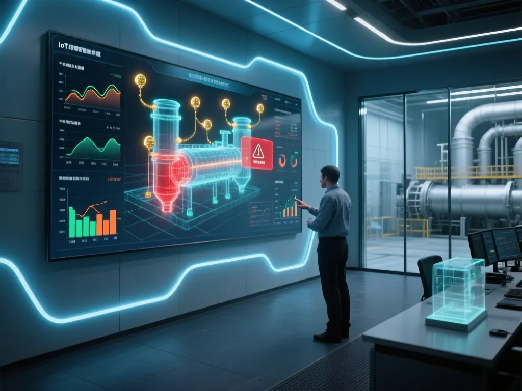IoT monitoring system displaying filter status to prevent failures.