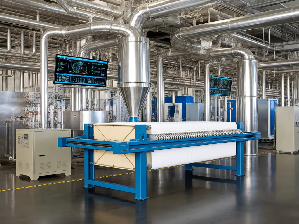 Large-scale filtration bag system for industrial use with monitoring screens