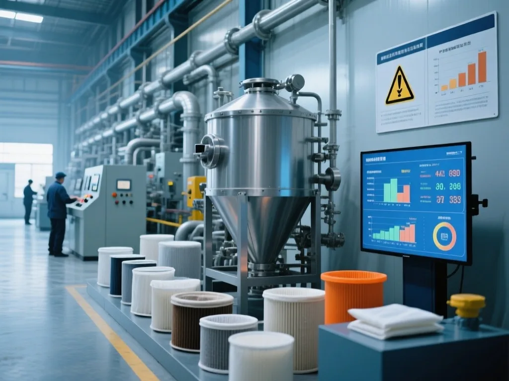 Maintenance process of industrial bag filters