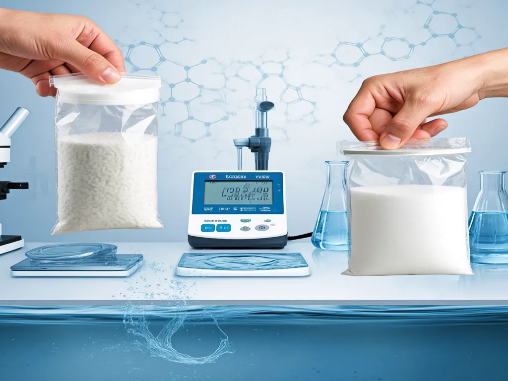 Lab testing filtration bags for water treatment efficiency