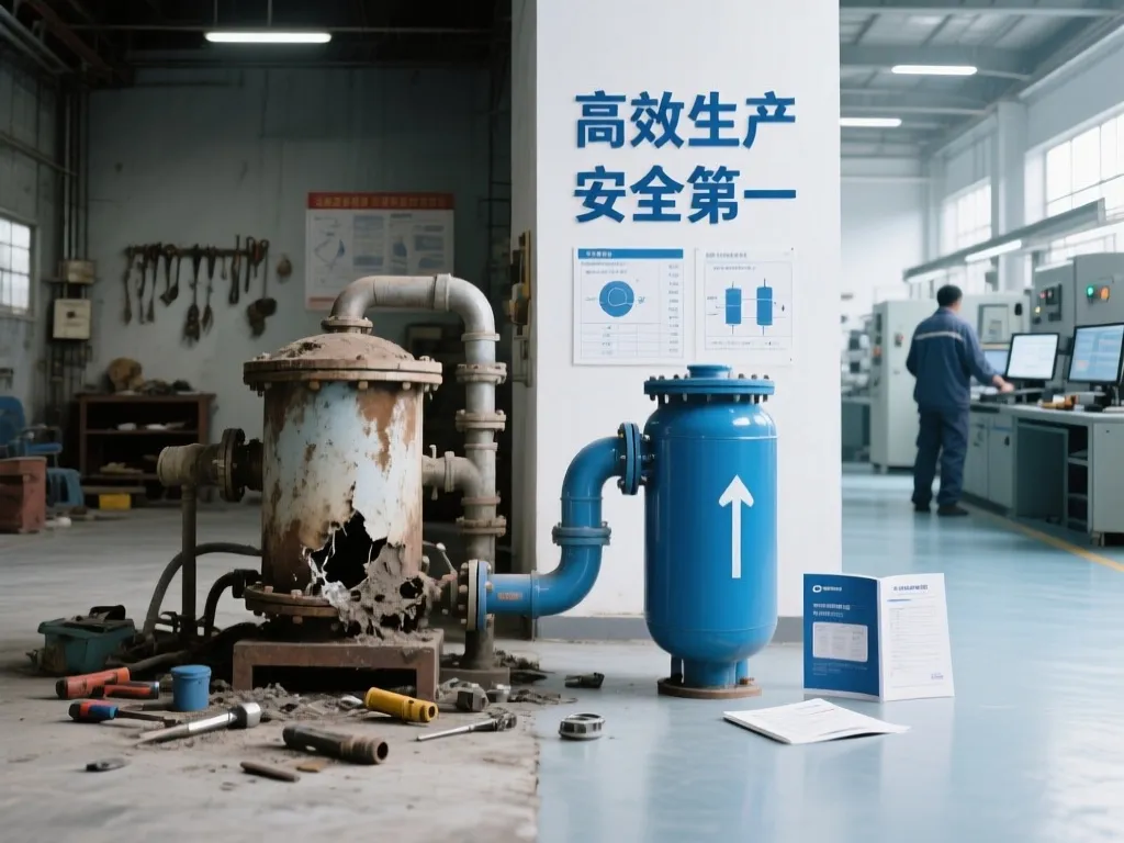 Man avoiding wrong industrial filter selection in factory