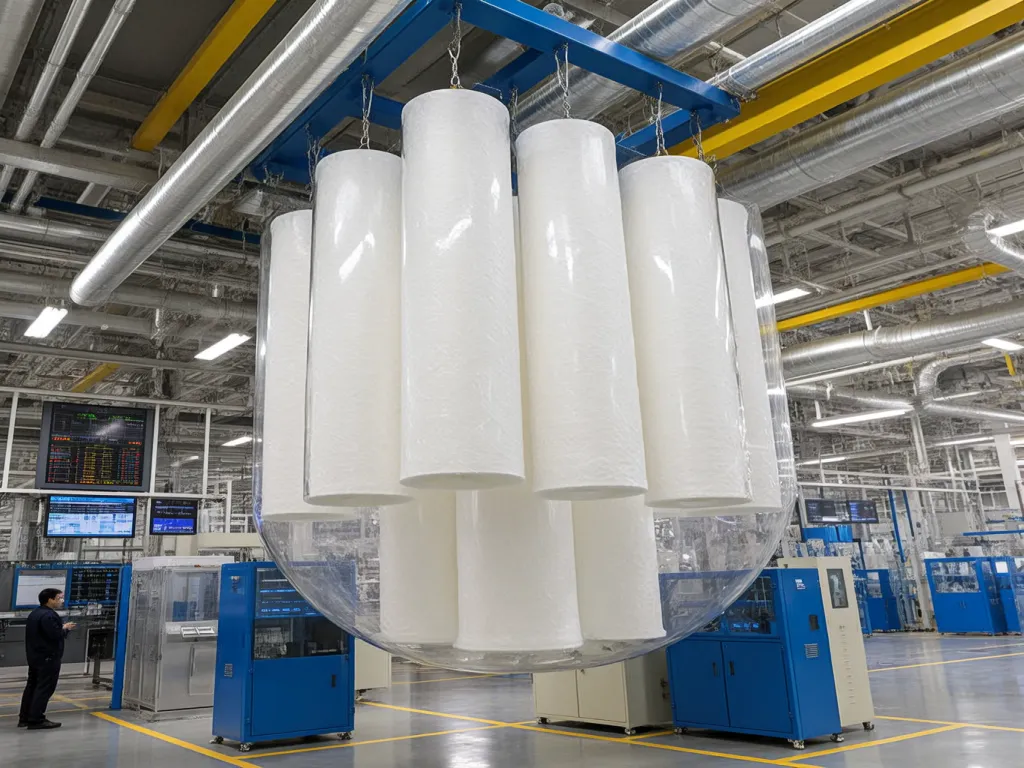 Industrial setting with high durability polyester felt filter bags